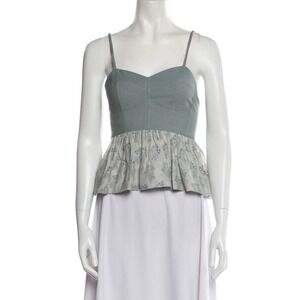 The Great Camelia Top Spaghetti Straps Size Large Tank Blue Cropped Eyelet NEW‎